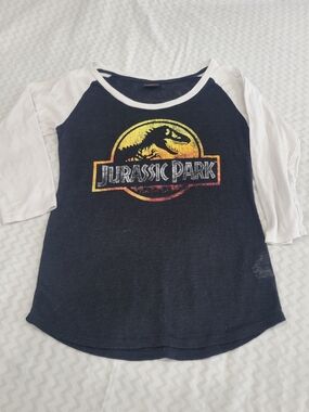 Jurassic Park Kids 3/4 Sleeve Baseball Tee